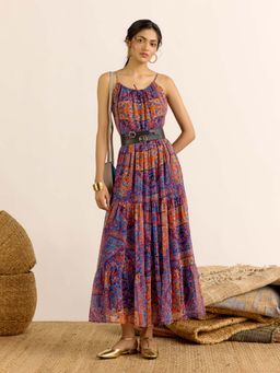 Aarke Ritu Kumar - Multi-Color Floral Shoulder Straps Dress