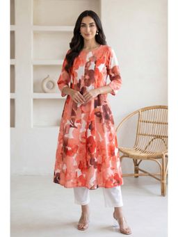 W - Multi-Color Floral Round Neck Kurta & Pant