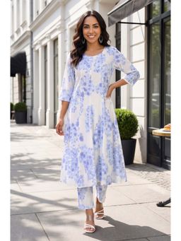 W - Off White Floral Round Neck Co-ord Set