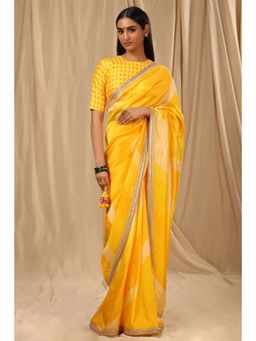 Masaba - Mango Sorbet Saree with Unstitched Blouse