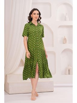 Gahan - Womens Rayon Green A line Dress