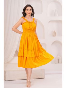 Gahan - Womens Yellow Rayon Fabric Dress