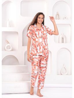 Gahan - Womens Coral Trendy Crepe Co-Ord Set