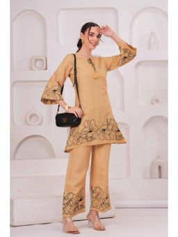 Gahan - Womens Beige Rayon Floral Co-Ord Set