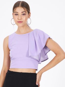 Kibo - Lavender Polyester Crop Top