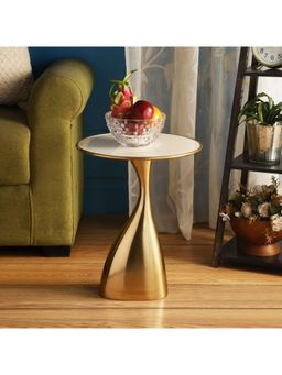 De Maison Decor - Ernest Table In Ivory Enamel Gold Finish