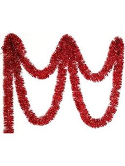 eCraftIndia - Red Tinsel Christmas Garlands Artificial Garland For Decoration (2Pcs)