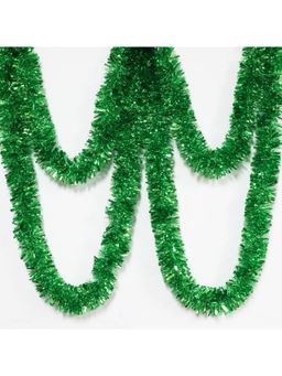 eCraftIndia - Green Garland For Christmas Shiny Tinsel Garlands For Decoration (2Pcs)