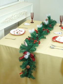 Little Surprise Box - Red Black Bow Christmas Garland For Home And Table Decor 6 Feet