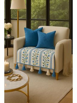 THROW PILLOW - Pink Blossom Design With Tassels Sofa Cover 1Pc