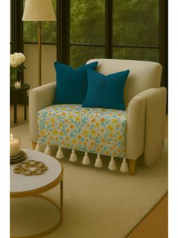 THROW PILLOW - Floral Breeze Printed With Tassels Sofa Cover 1Pc