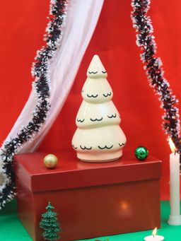 WEAVING HOMES - Snow White Christmas Tree In A Gift Box Ceramic Christmas Decorative Items