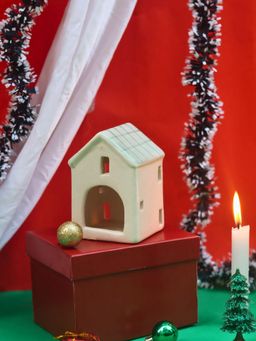 WEAVING HOMES - House Tea Light Holder In A Gift Box Ceramic Christmas Decorative Items