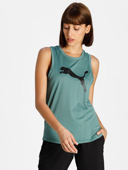 Puma - Train Favorite Cat Muscle Tank Women Green Tank
