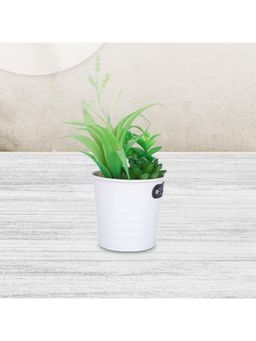 Kuber Industries - Artificial Natural Looking Indoor Fake Plants With Pot-Green