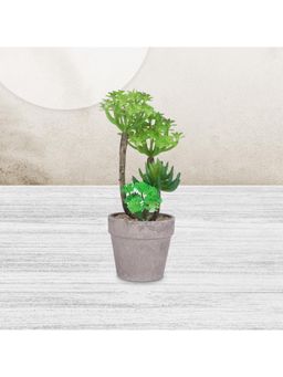 Kuber Industries - Artificial Natural Looking Indoor Fake Plants With Pot-Green