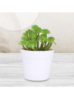 Kuber Industries - Artificial Natural Looking Indoor Fake Plants With Pot-Green