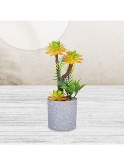 Kuber Industries - Artificial Natural Looking Indoor Fake Plants With Pot-Yellow