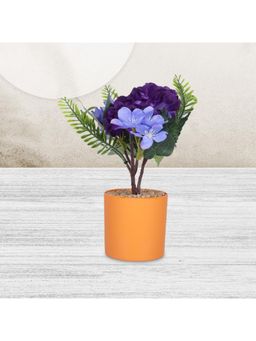 Kuber Industries - Artificial Natural Looking Indoor Fake Plants With Pot-Purple