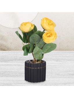 Kuber Industries - Artificial Natural Looking Indoor Fake Plants With Pot-Yellow