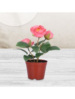 Kuber Industries - Artificial Natural Looking Indoor Fake Plants With Pot-Pink