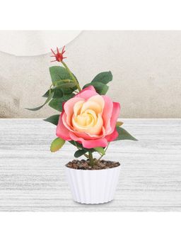 Kuber Industries - Artificial Natural Looking Indoor Fake Plants With Pot-Peach