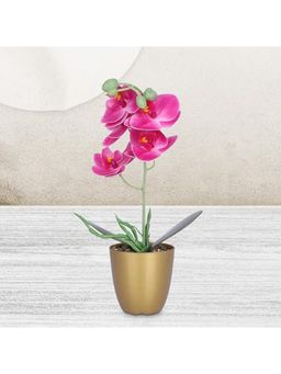 Kuber Industries - Artificial Natural Looking Indoor Fake Plants With Pot-Pink