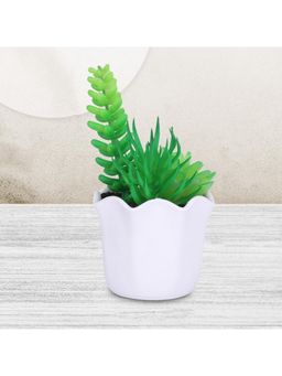 Kuber Industries - Artificial Natural Looking Indoor Fake Plants With Pot-Green