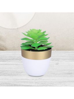 Kuber Industries - Artificial Natural Looking Indoor Fake Plants With Pot-Green