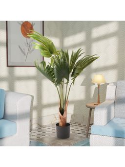 Kuber Industries - Scallop Artificial Tree 6 Leaf Fan Tropical Plant For Home Décor-Green