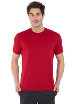 Jockey - 2714 Men's Super Combed Cotton Rich Solid Round Neck Half Sleeve T-Shirt - Shanghai Red
