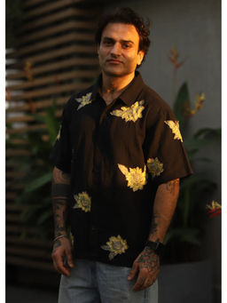 Culture Kraft - Pushkar Unisex Black Applique Shirt