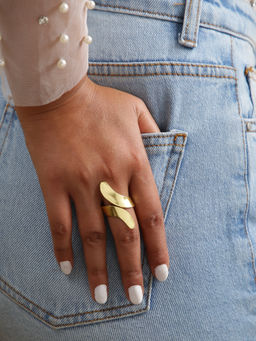 Niska - Gold Bold Brass Statement Ring