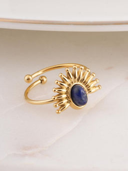 Palmonas - Blue Stone Sunburst Ring for Womens
