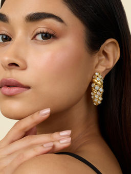 Isharya - 18K Gold Plated Statement Celebrations Stud Earrings