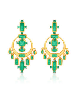 Isharya - 18K Gold Plated Oceana Green Dangler Earrings
