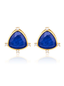 Isharya - 18K Gold Plated Petit Sapphire Stud Earrings