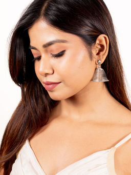 Silberry - Silver Dancing Jhumka Earrings