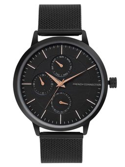 French Connection - Black Dial Analog Watch For Mens - FCN00041H