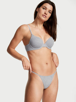 Victoria's Secret - Grey Stretch Cotton V-String Panty