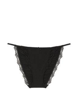 Victoria's Secret - Black Dream Angels Smooth & Lace Mini String Bikini Panty
