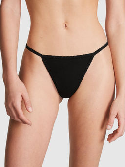 Victoria's Secret - Black Cotton V-String Panty