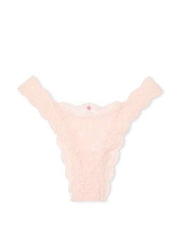 Victoria's Secret - Peach Dream Angels Lace Brazilian Panty