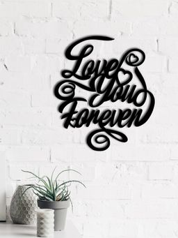eCraftIndia - "Love You Forever" Valentine Theme Black Wood Wall Art Cut out