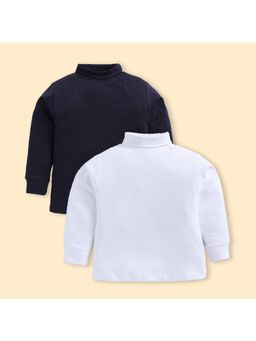 Nottie Planet - Cotton Knit Full Sleeve Solid High Neck T-Shirts (Pack of 2)
