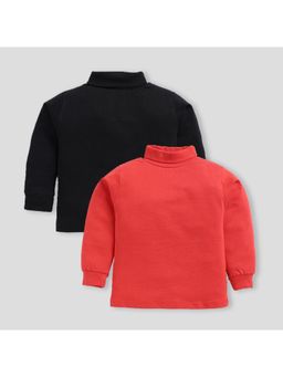 Nottie Planet - Cotton Knit Solid High Neck T-Shirts (Pack of 2)