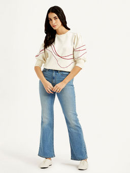 Levi's - Women Mid Rise Wedgie Blue Straight Jeans