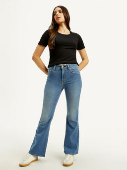 Levi's - Women Mid Rise Flared Fit Blue Jeans