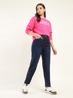 Levi's - Women Navy Blue High Rise 80's New Mom Relaxed Tapered Fit Jeans