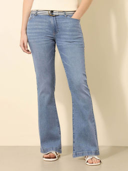U.S. POLO ASSN. - Women Blue Mid-Rise Skinny Bootcut Jeans